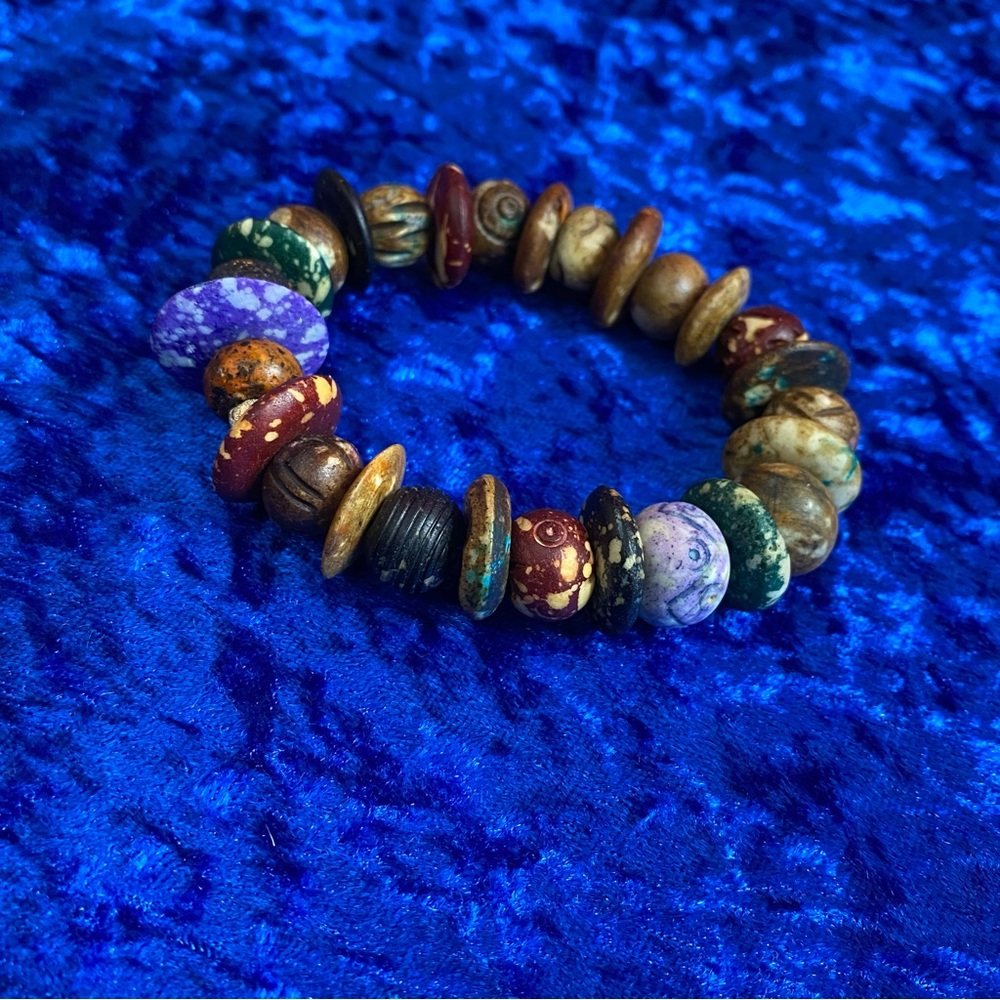 Handmade buffalo bone bracelet costume jewelry medium to small fit